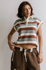 Niko Striped Top in Camel