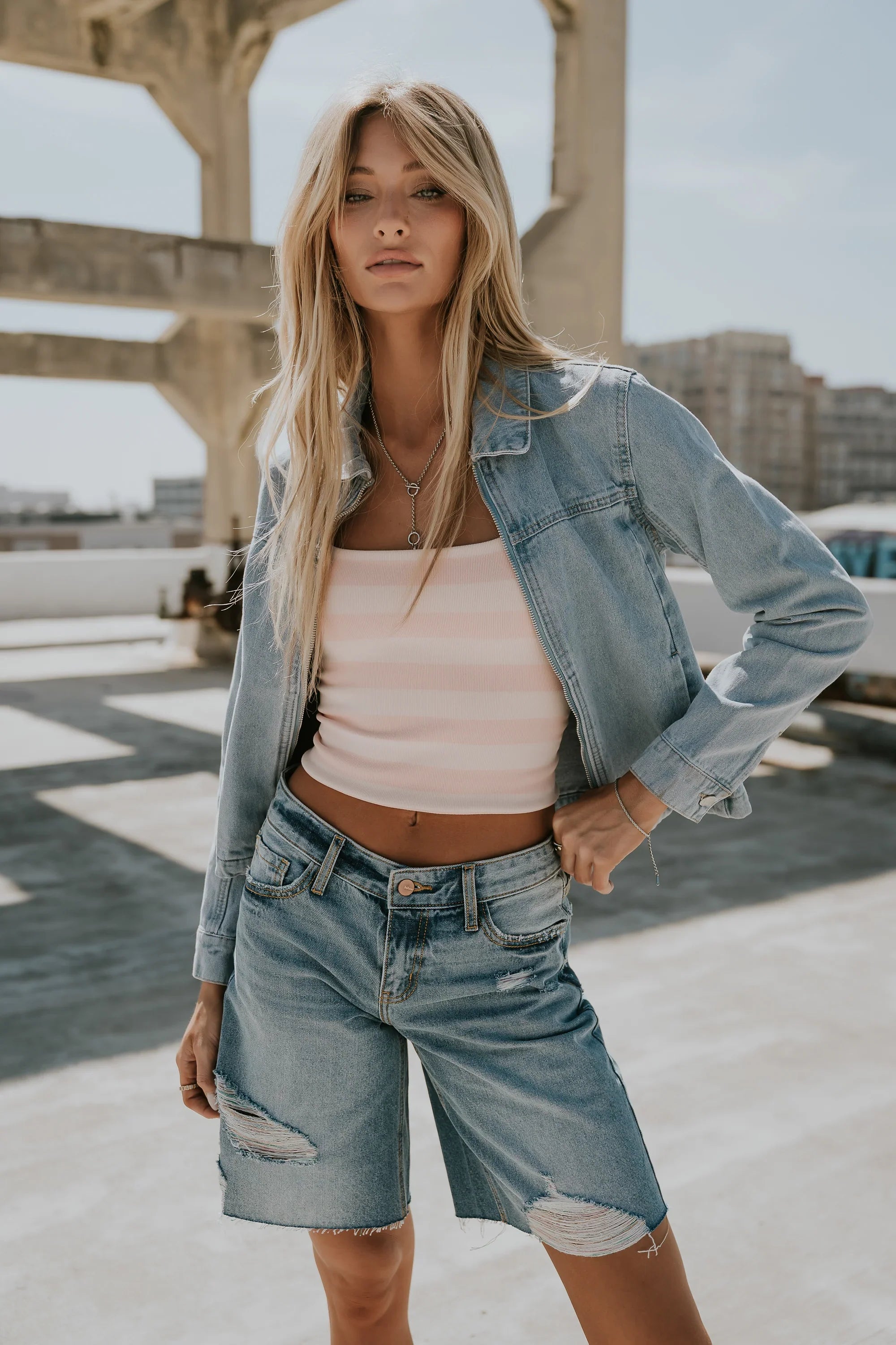 Winston Distressed Bermuda Shorts