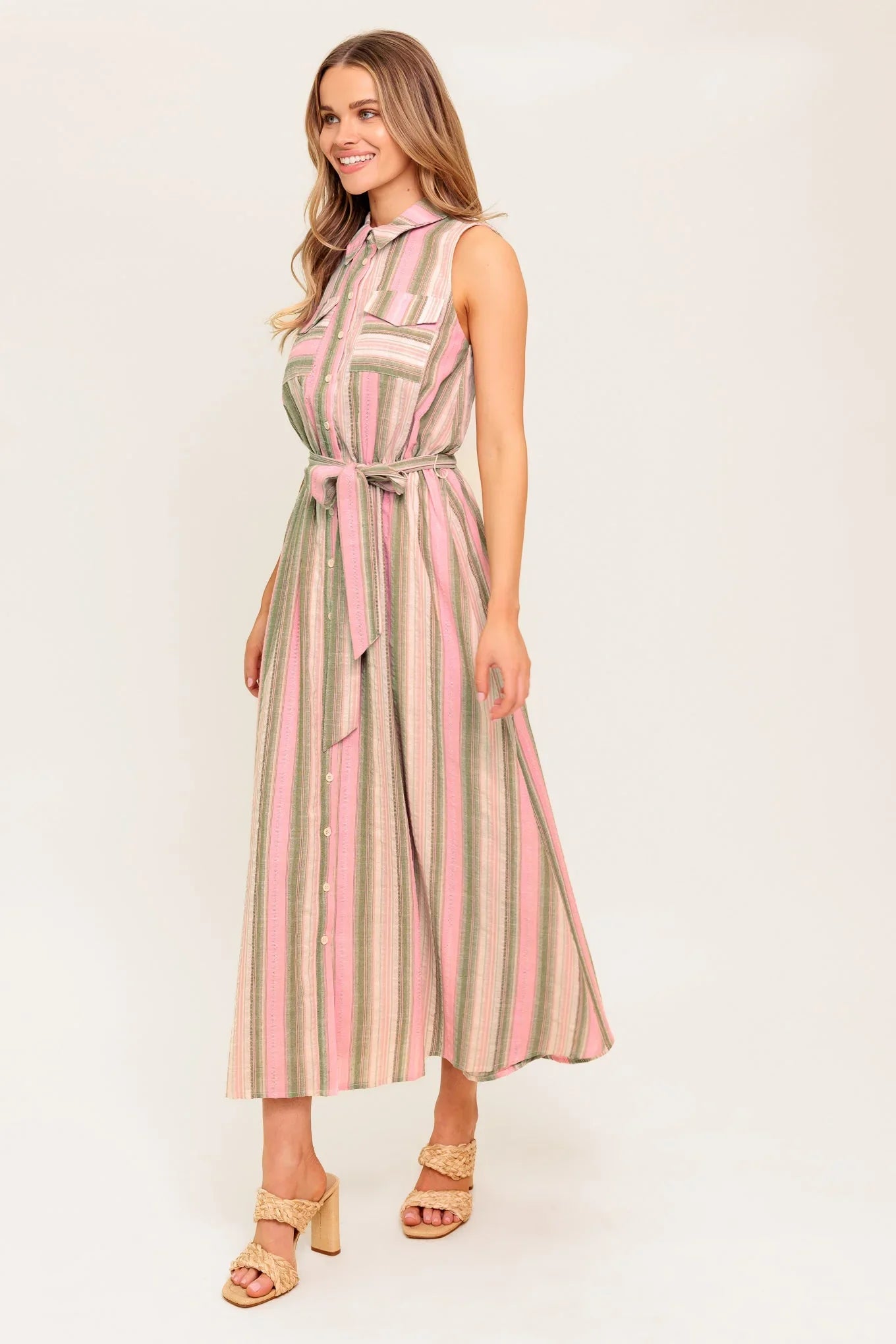 WINDSWEPT FIELDS MIDI DRESS OLIVE