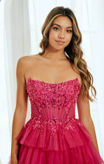 TANSY MINI DRESS FLORAL LACE STRAPLESS COCKTAIL DRESS