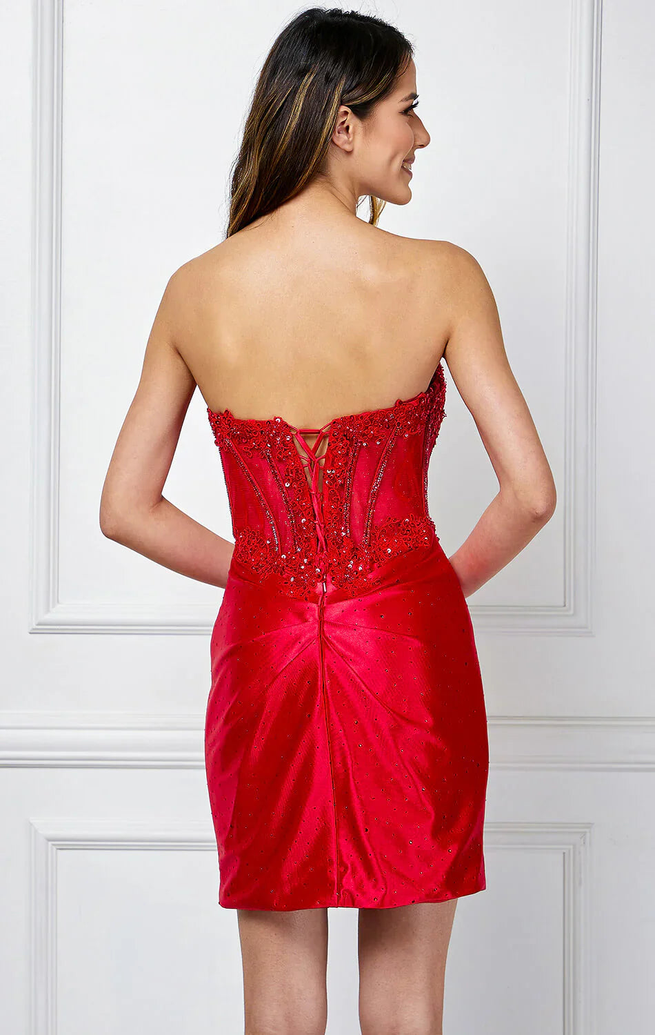 HARRIET MINI DRESS STRAPLESS SCOOP NECKLINE COCKTAIL DRESS