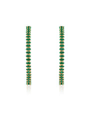Emerald Crystal Marquise Hoops