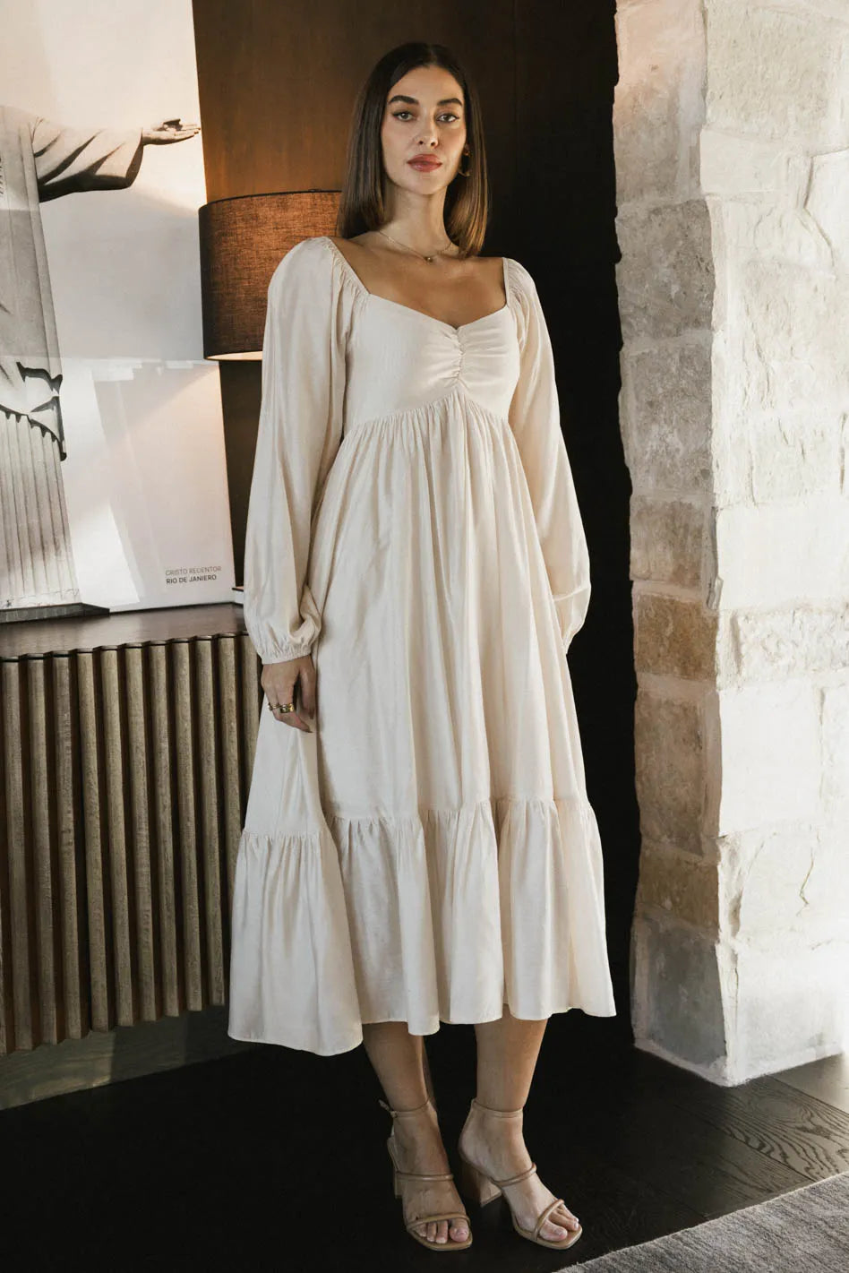 Rael Midi Dress in Natural FINAL SALE