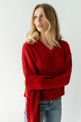 Maxine Speckled Sweater in Red