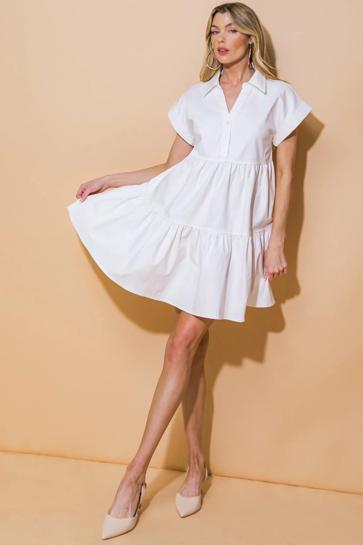 TIMELESS BEAUTY WHITE SWING DRESS