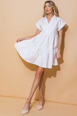 TIMELESS BEAUTY WHITE SWING DRESS