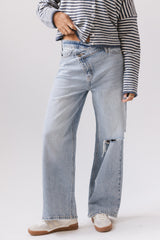 Lyla Crossover Wide Leg Jeans