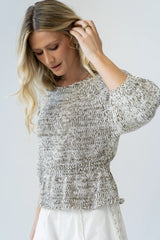 Maycie Two Toned Sweater in Olive