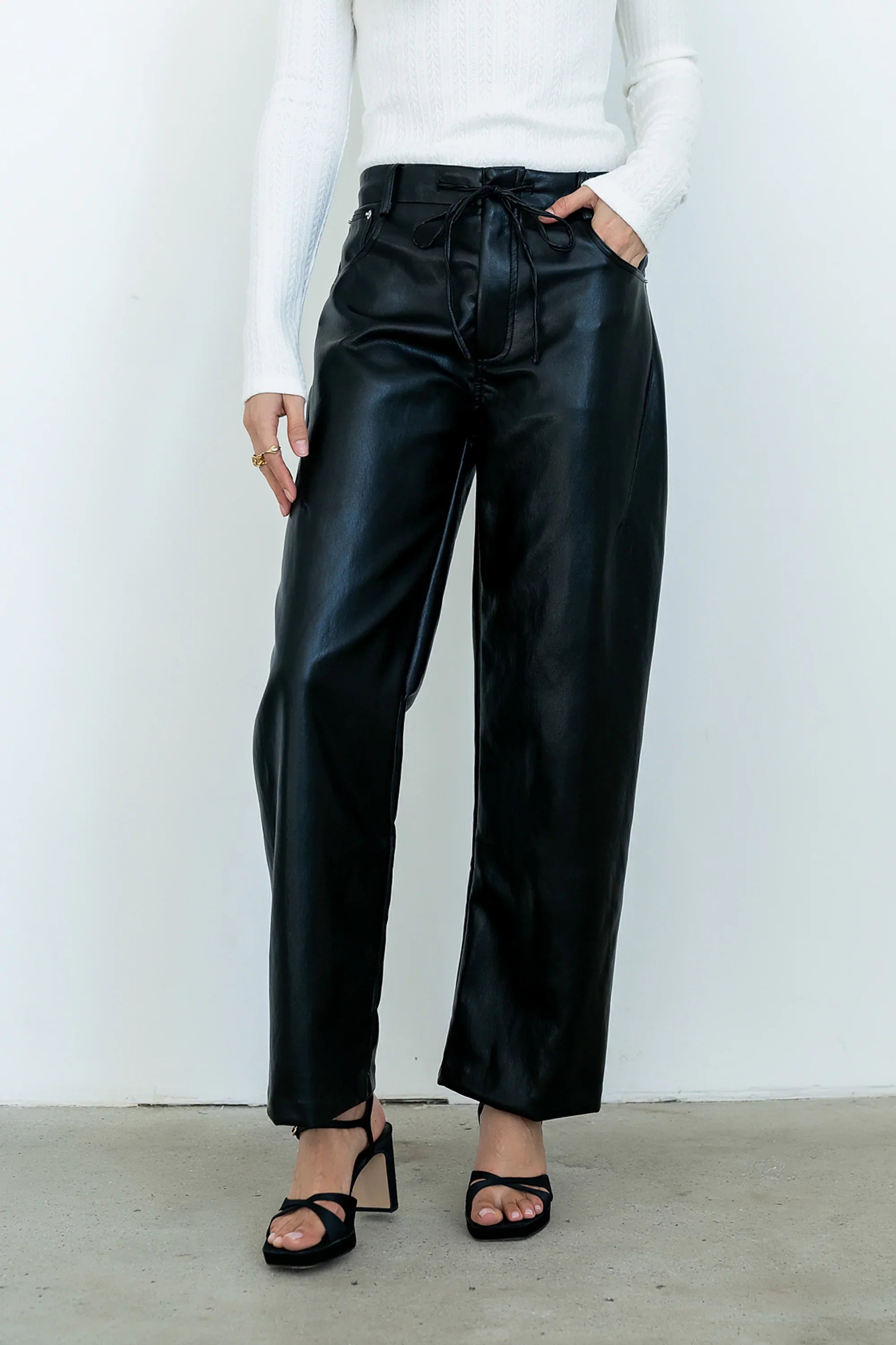 Priya Vegan Leather Wide Leg Pants FINAL SALE