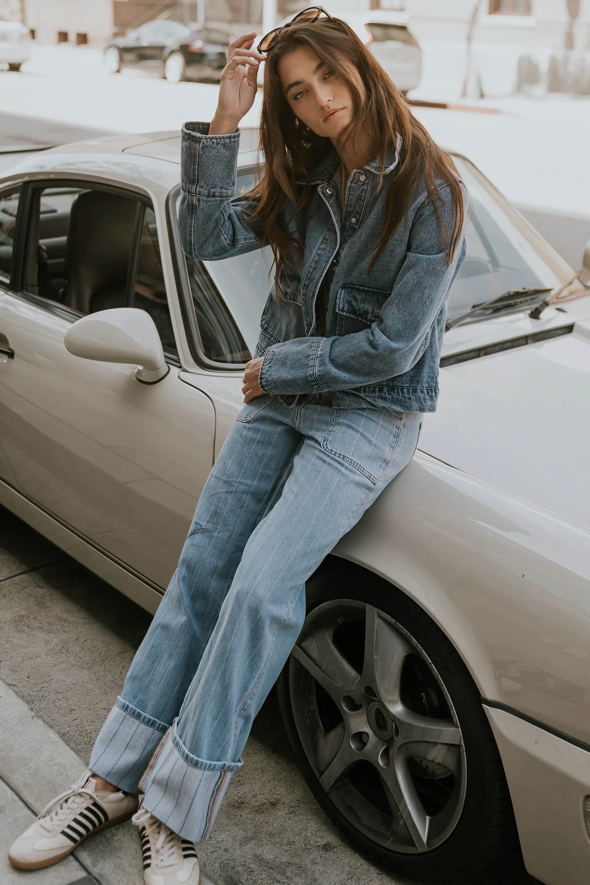 Mckell Cuffed Wide Leg Jeans