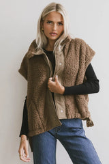 Johanna Sherpa Vest in Brown FINAL SALE