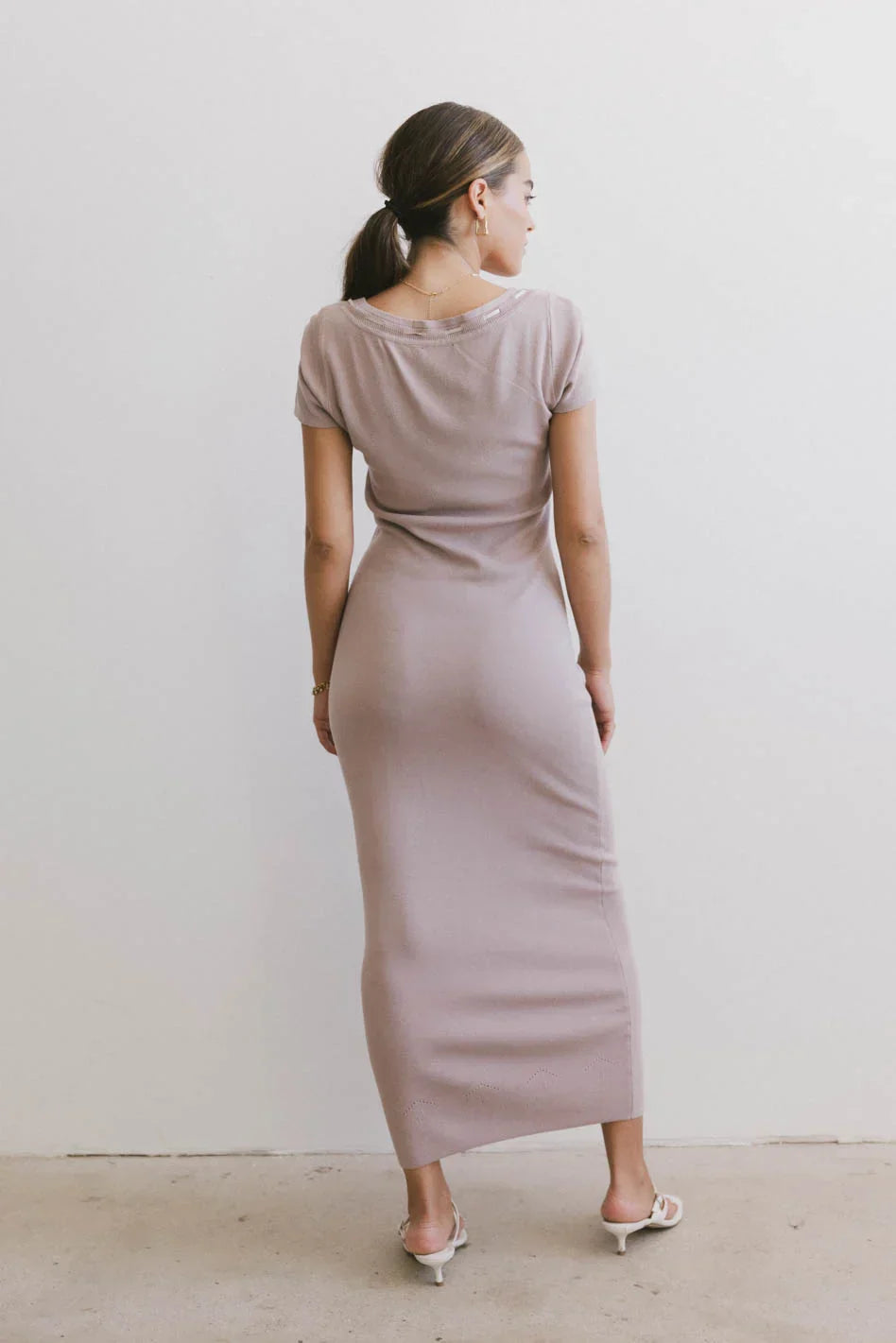 Ariah Ribbon Trim Sweater Dress in Lavender FINAL SALE