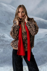 Maria Oversized Sherpa Jacket in Leopard FINAL SALE