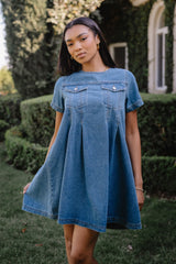 Zalara Denim Baby Doll Dress