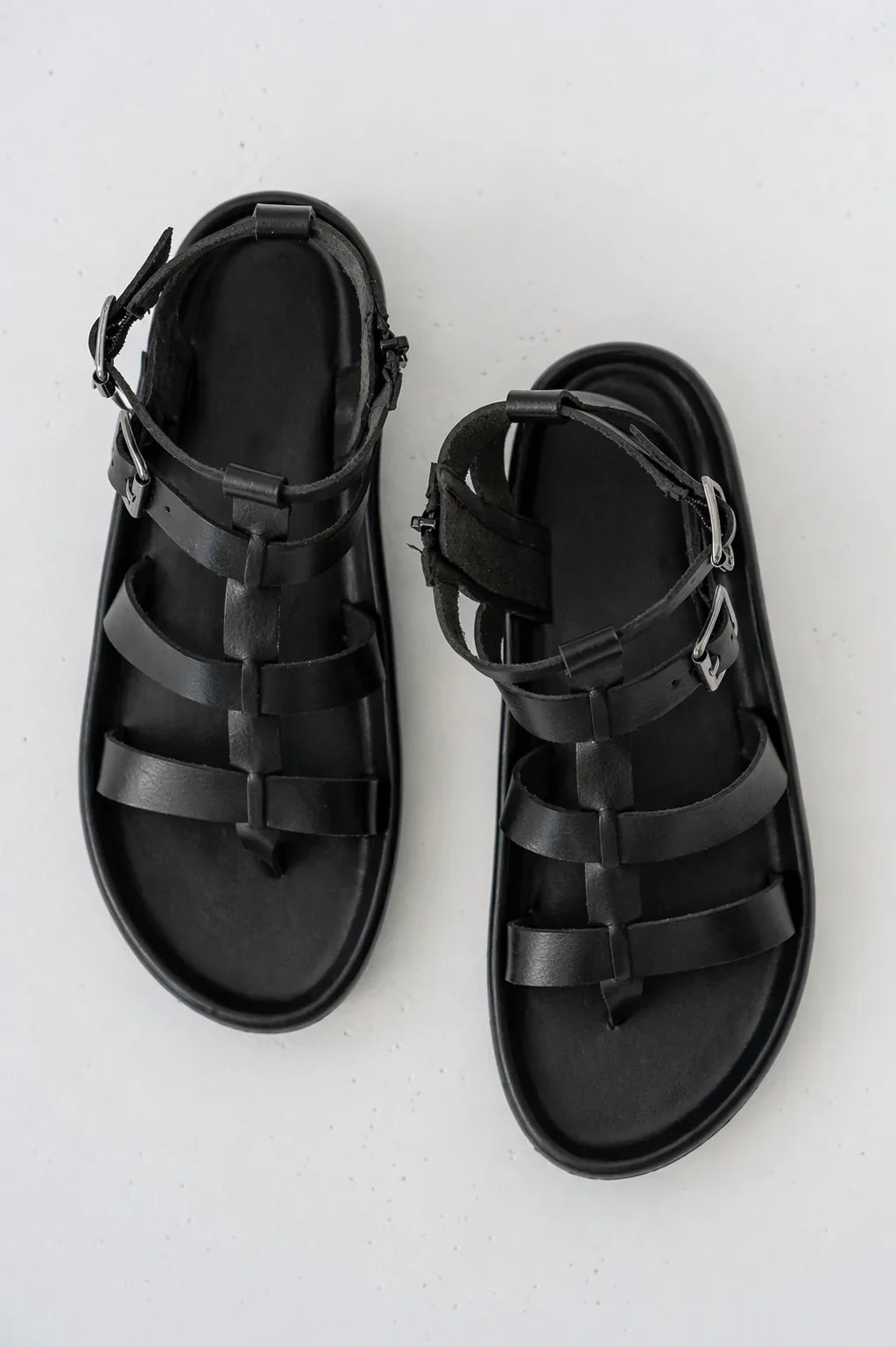 Martin Strappy Sandals in Black