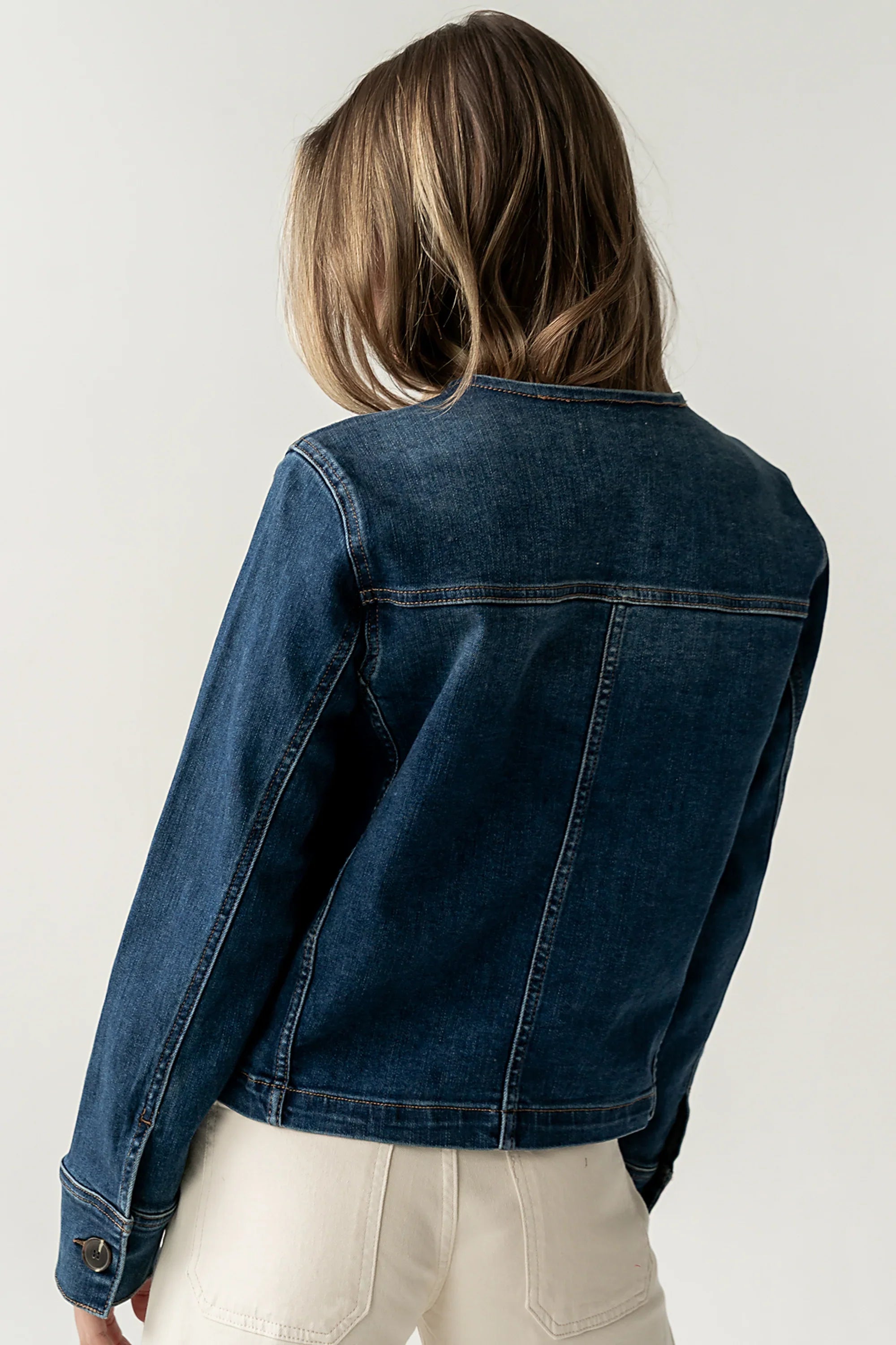 Cozette Barrel Jacket in Dark Wash