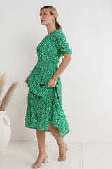 Marlee Midi Dress in Green FINAL SALE