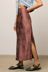 Ellie Floral Maxi Skirt in Brown FINAL SALE