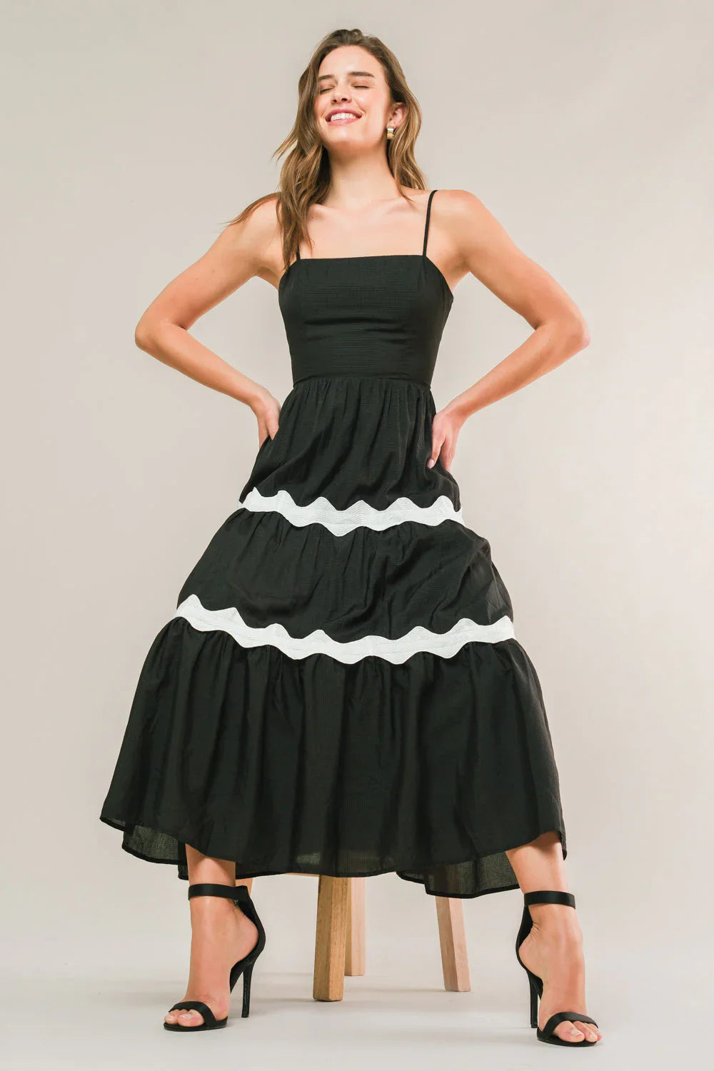 SUMMER SPRITZ RIC RAC MIDI DRESS