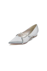 Pointed Toe Rhinestone Strap Kitten Heels