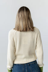 Ella Contrast Cardigan in Green