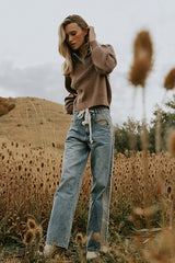 Mellanie Two Toned Baggy Jeans in Medium Wash FINAL SALE