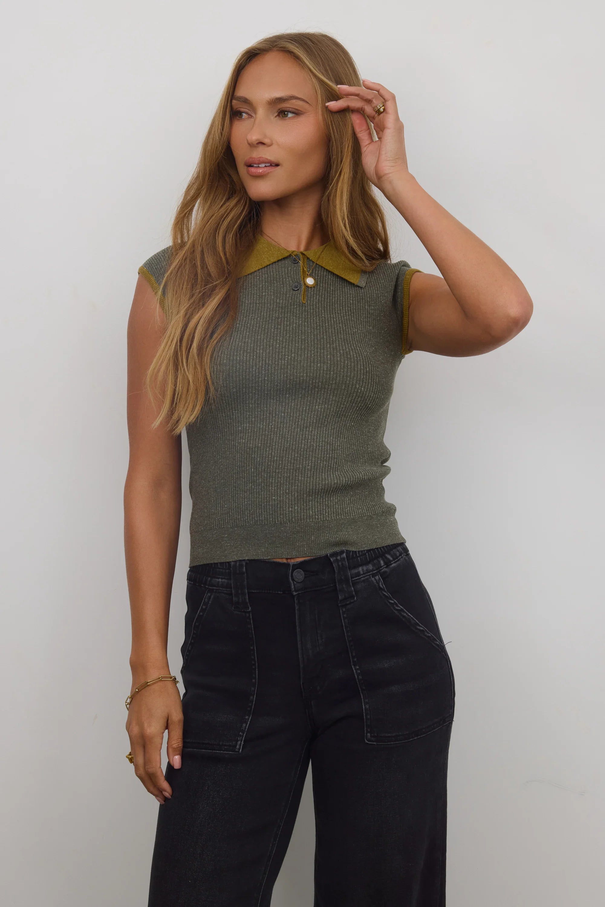 Becca Ribbed Top in Olive FINAL SALE