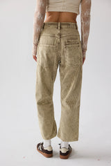 Dana Corduroy Barrel Pants in Olive FINAL SALE