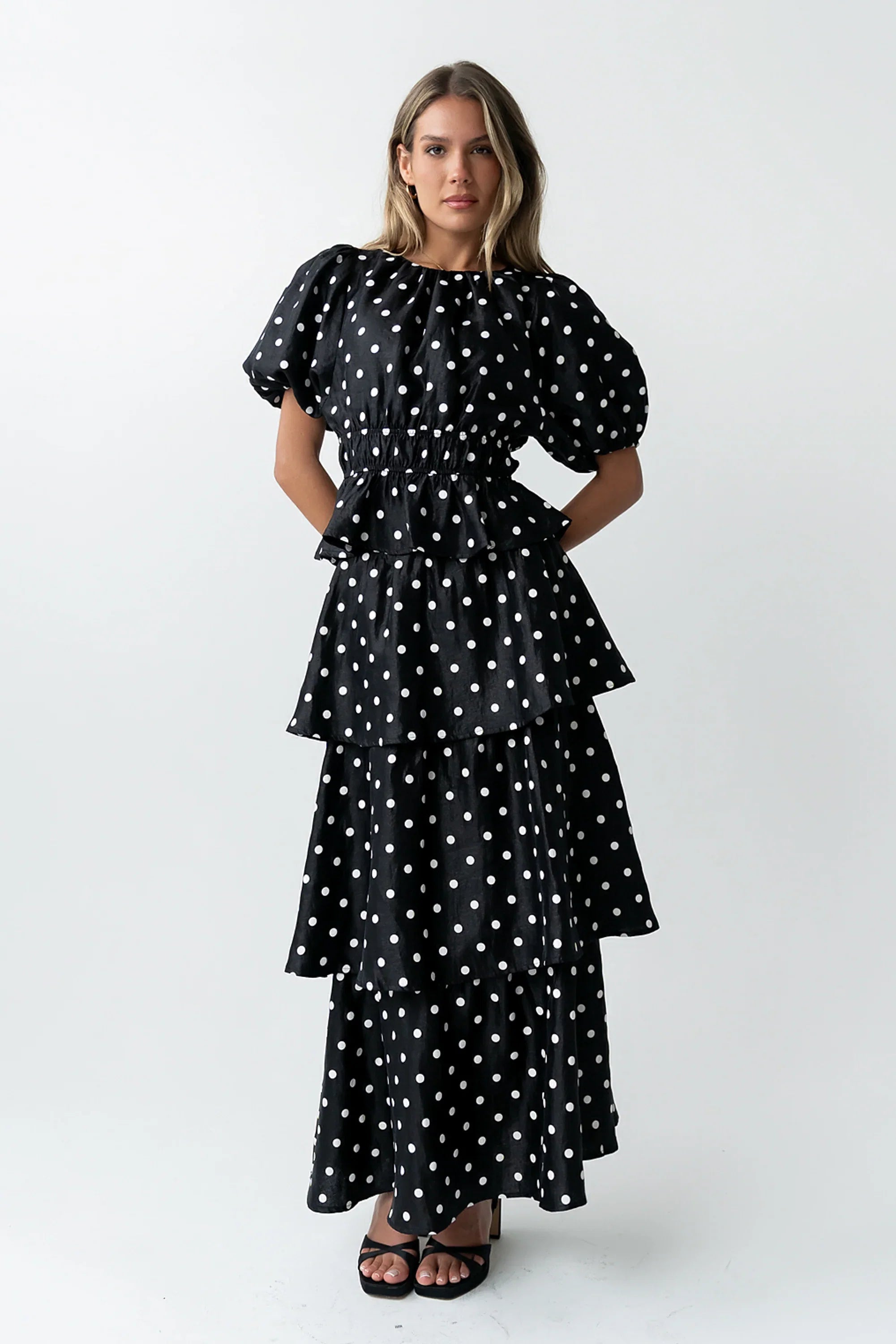 Terri Polka Dot Peplum Top FINAL SALE