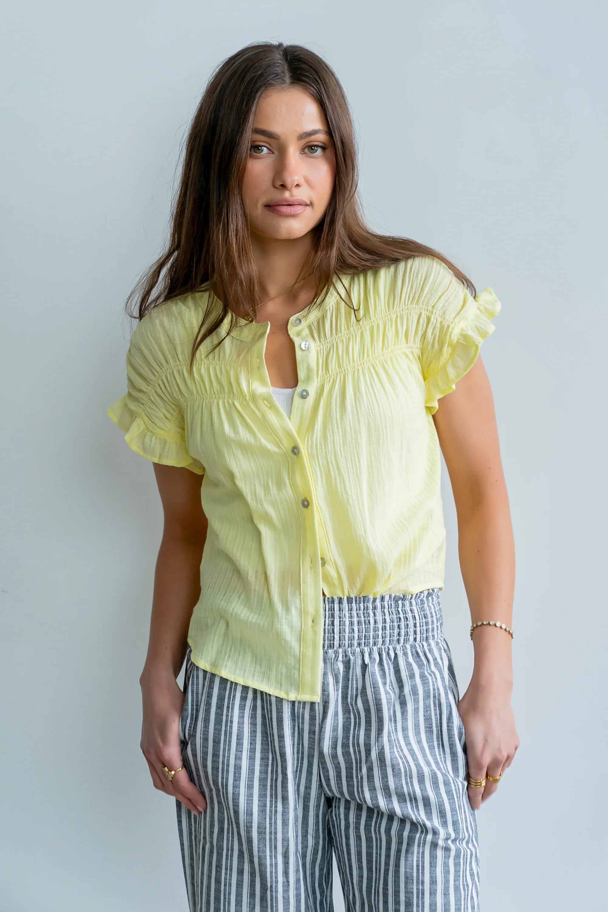 Kaytee Striped Top in Yellow