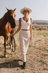 Nanet Crocheted Maxi Skirt in Natural FINAL SALE