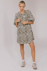Tori Peplum Mini Dress in Leopard FINAL SALE