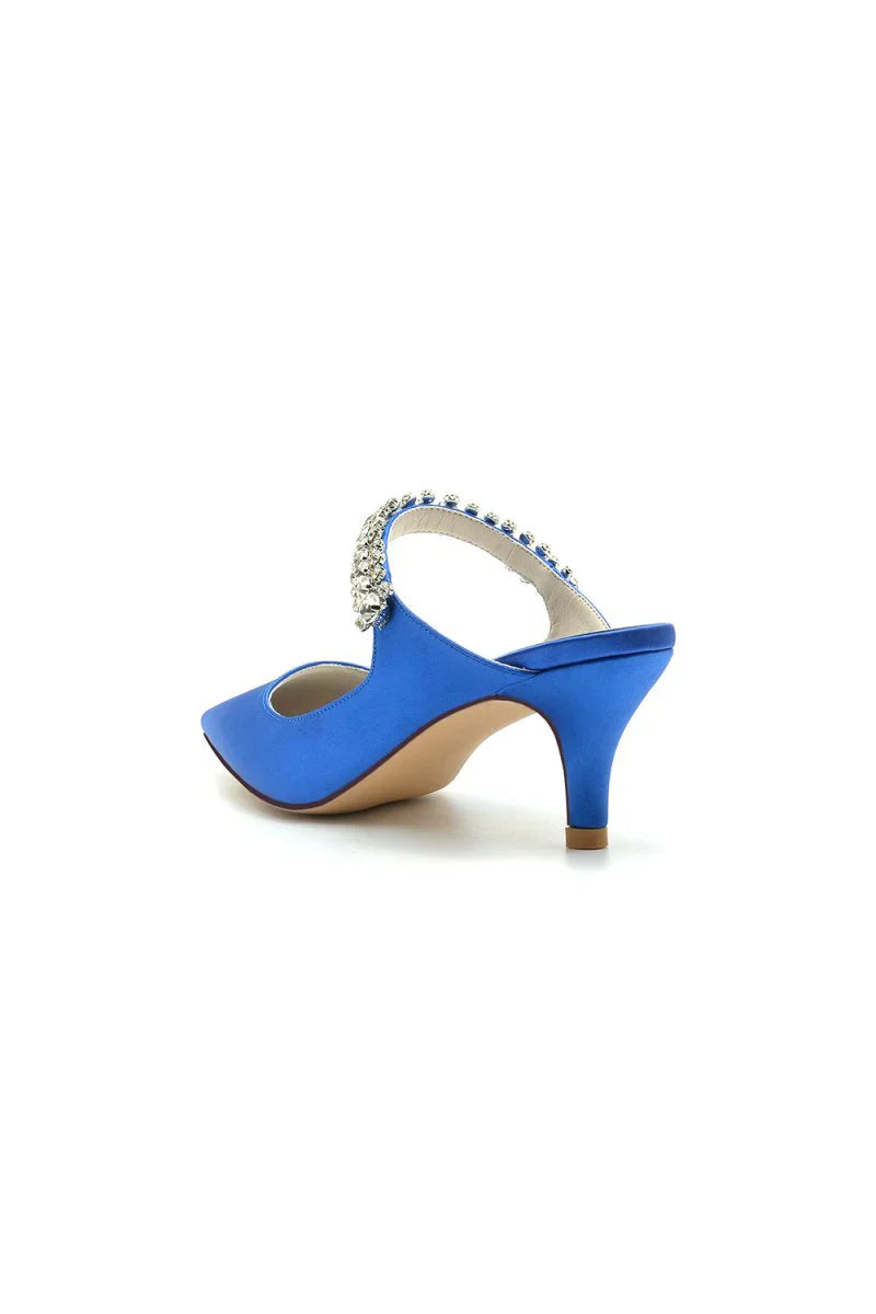 Pointed Toe Rhinestone High Heels