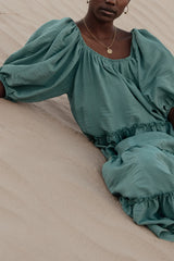Corinne Tiered Maxi Dress in Blue FINAL SALE