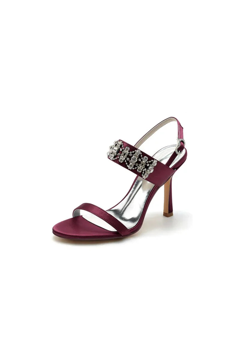 Rhinestone Beaded Ankle Straps Party Shoes
