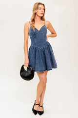 DINA DENIM MINI DRESS