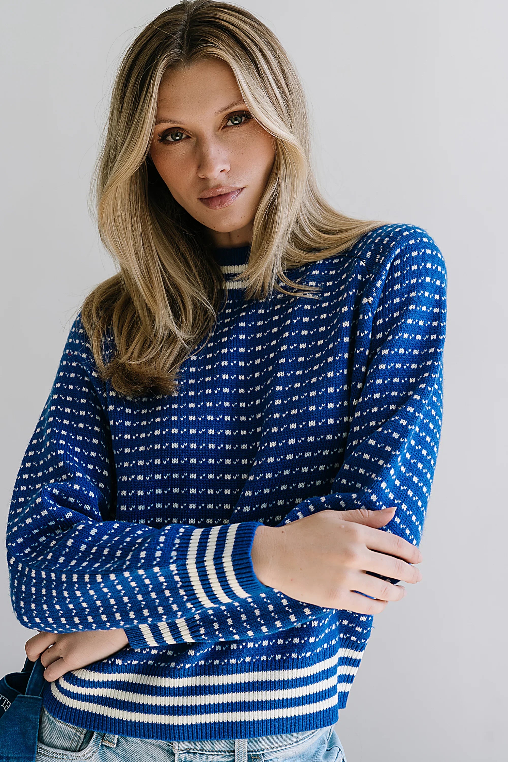 Monroe Knit Sweater in Blue FINAL SALE
