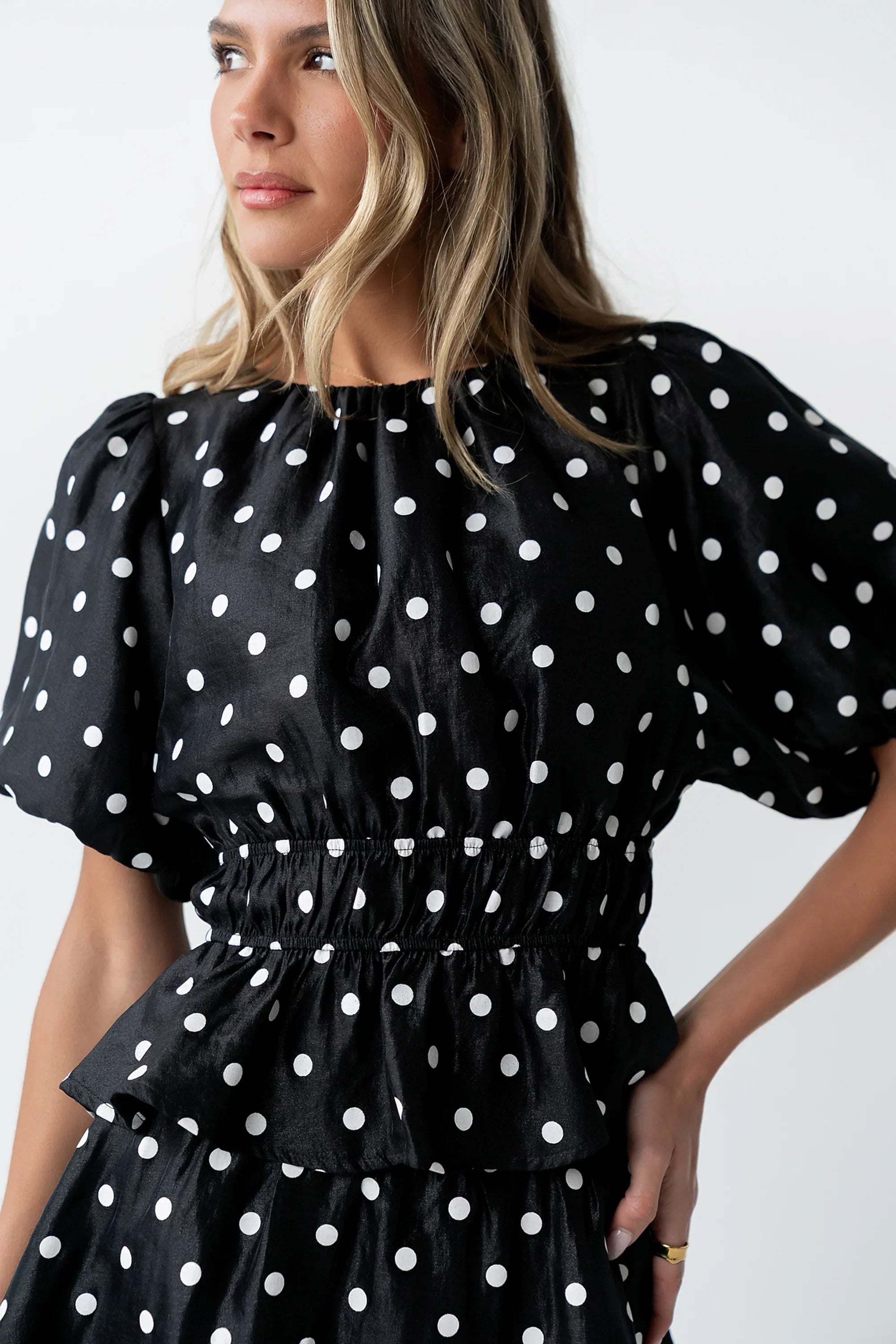 Terri Polka Dot Peplum Top FINAL SALE