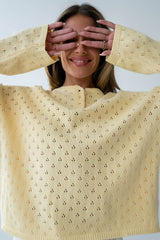 Margot Pointelle Sweater in Butter Yellow FINAL SALE