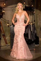 Cynthia Gown Floral Embellished Tulle Dress