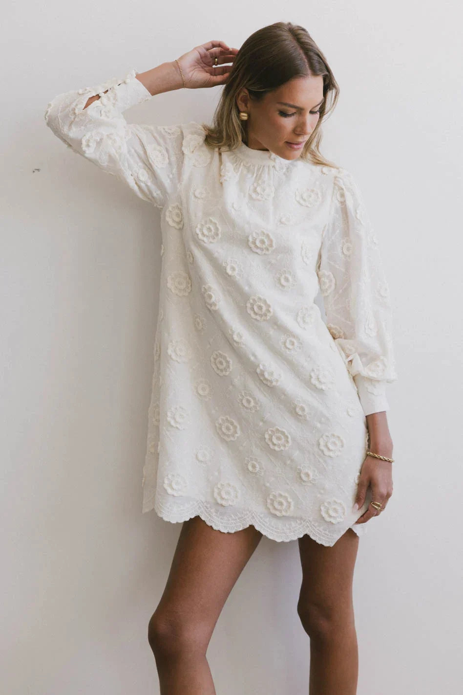 Evie Textured Floral Mini Dress FINAL SALE