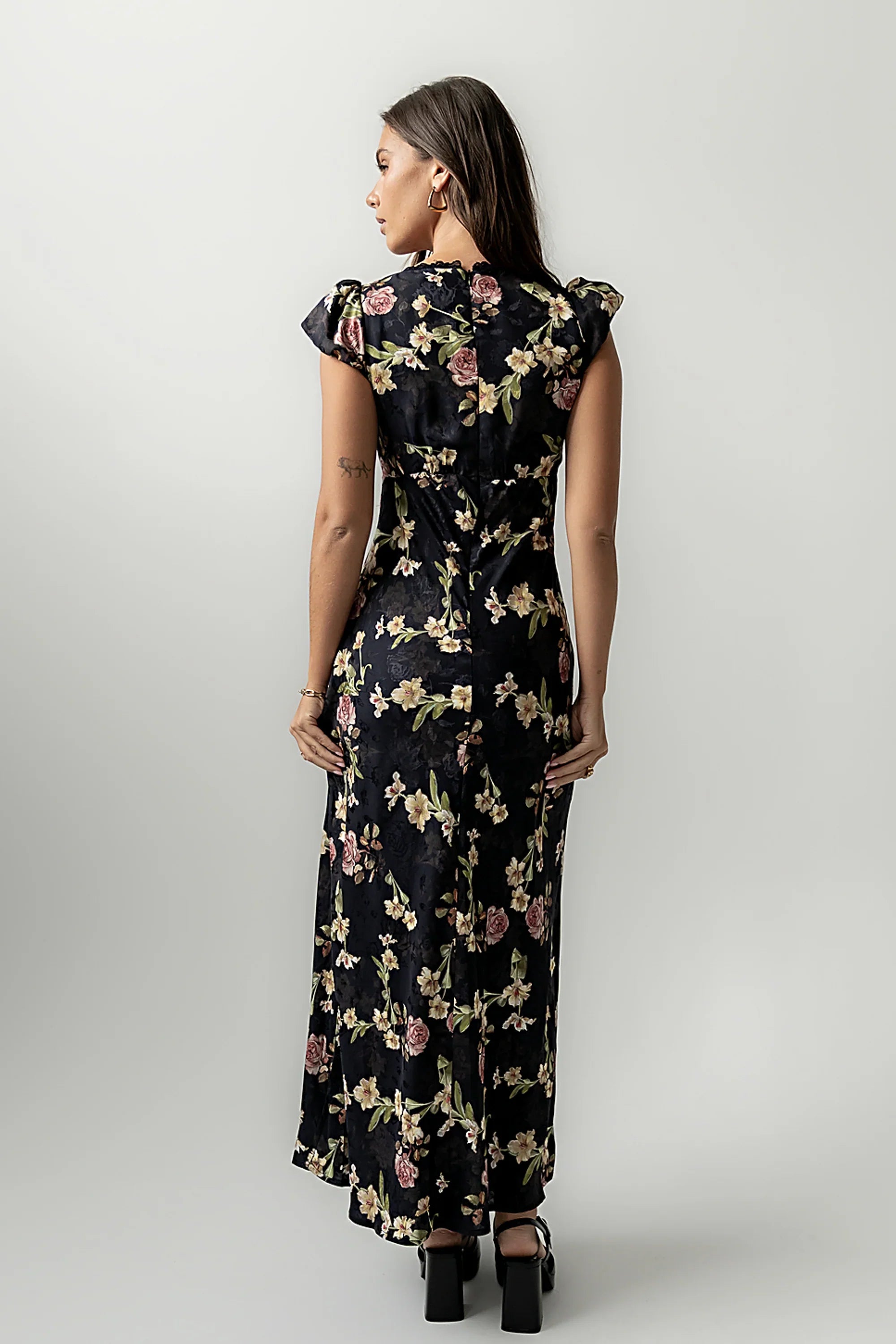 Asa Floral Maxi Dress in Black FINAL SALE