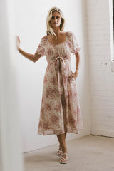 Janie Waist Tie Midi Dress FINAL SALE