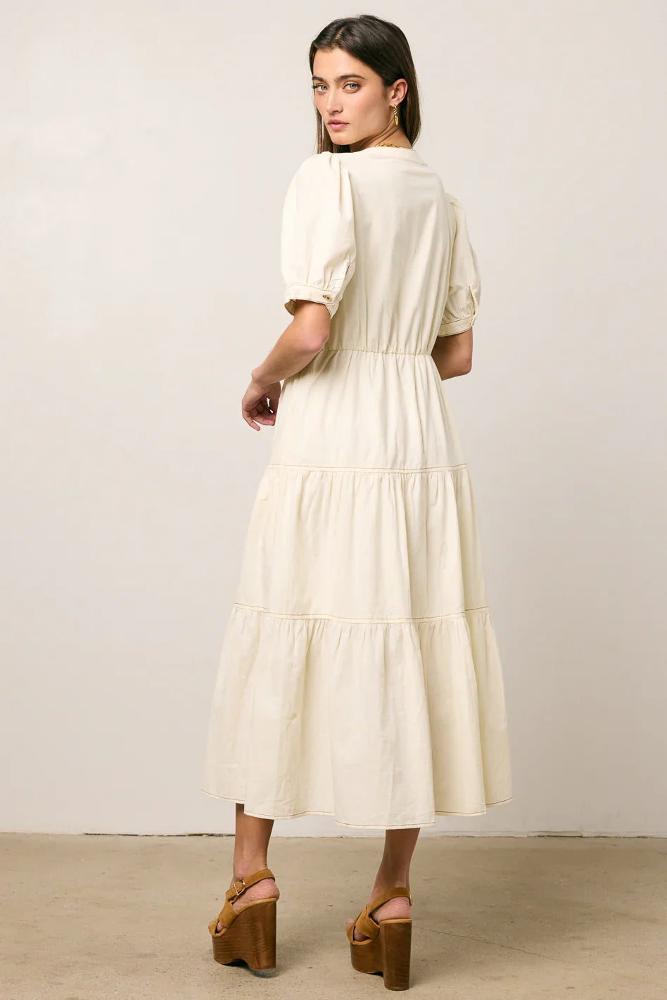 Finey Button Front Maxi Dress in Cream FINAL SALE