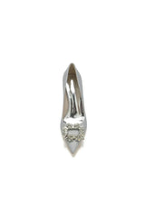 Gold Crystal Pumps with Rhinestone