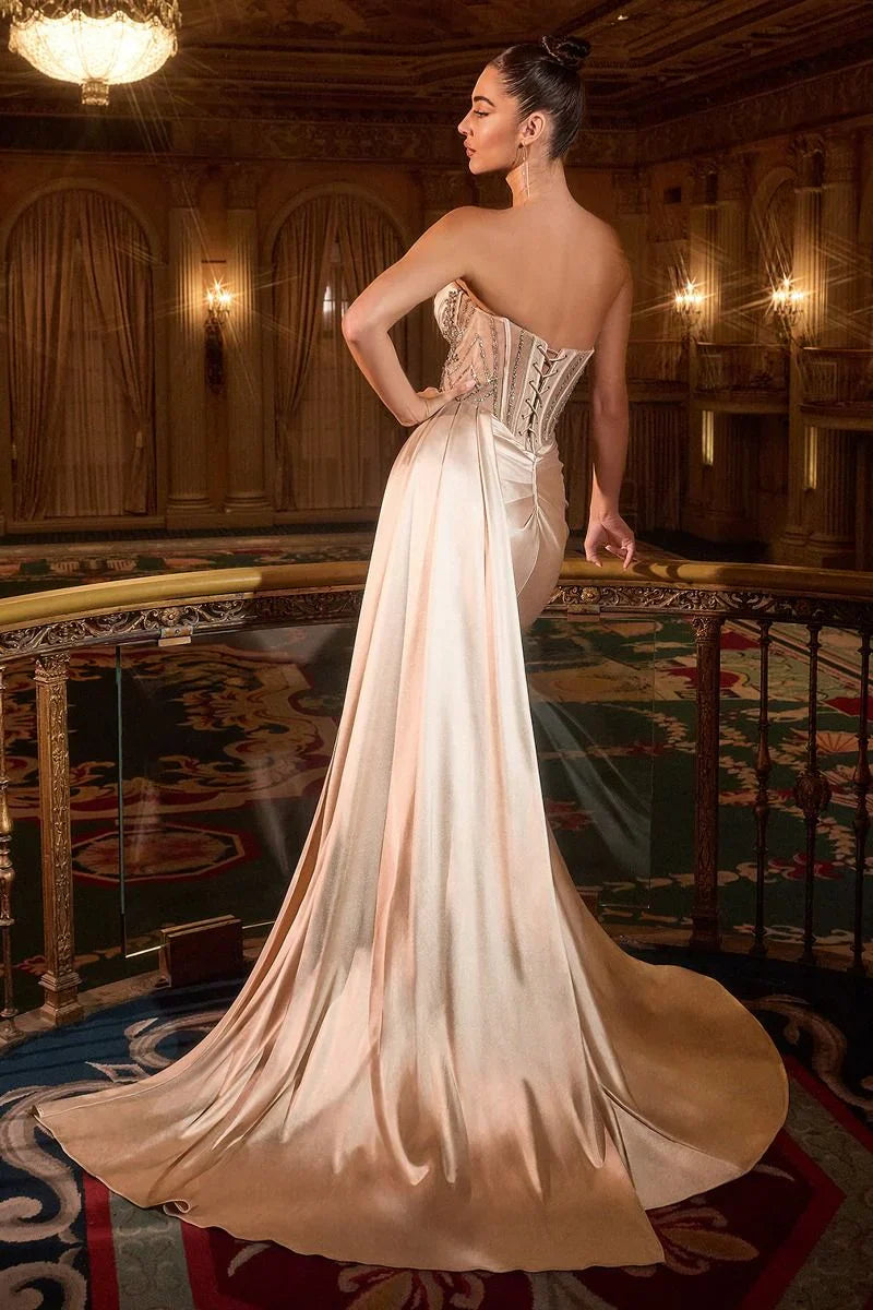 Laryn Gown Strapless Dress With Crystal Beaded Bodice