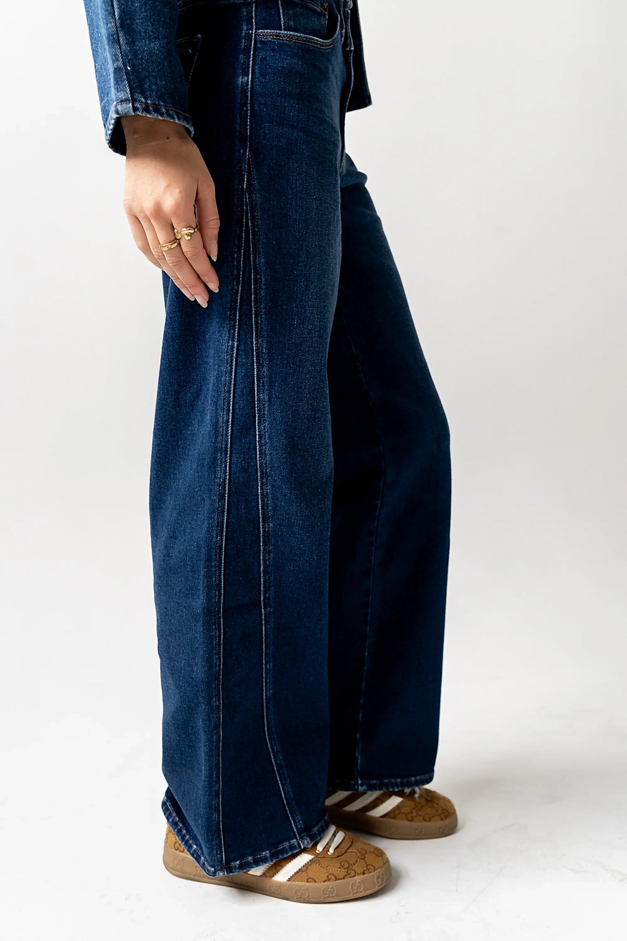 Kate Wide Leg Jeans in Dark Wash