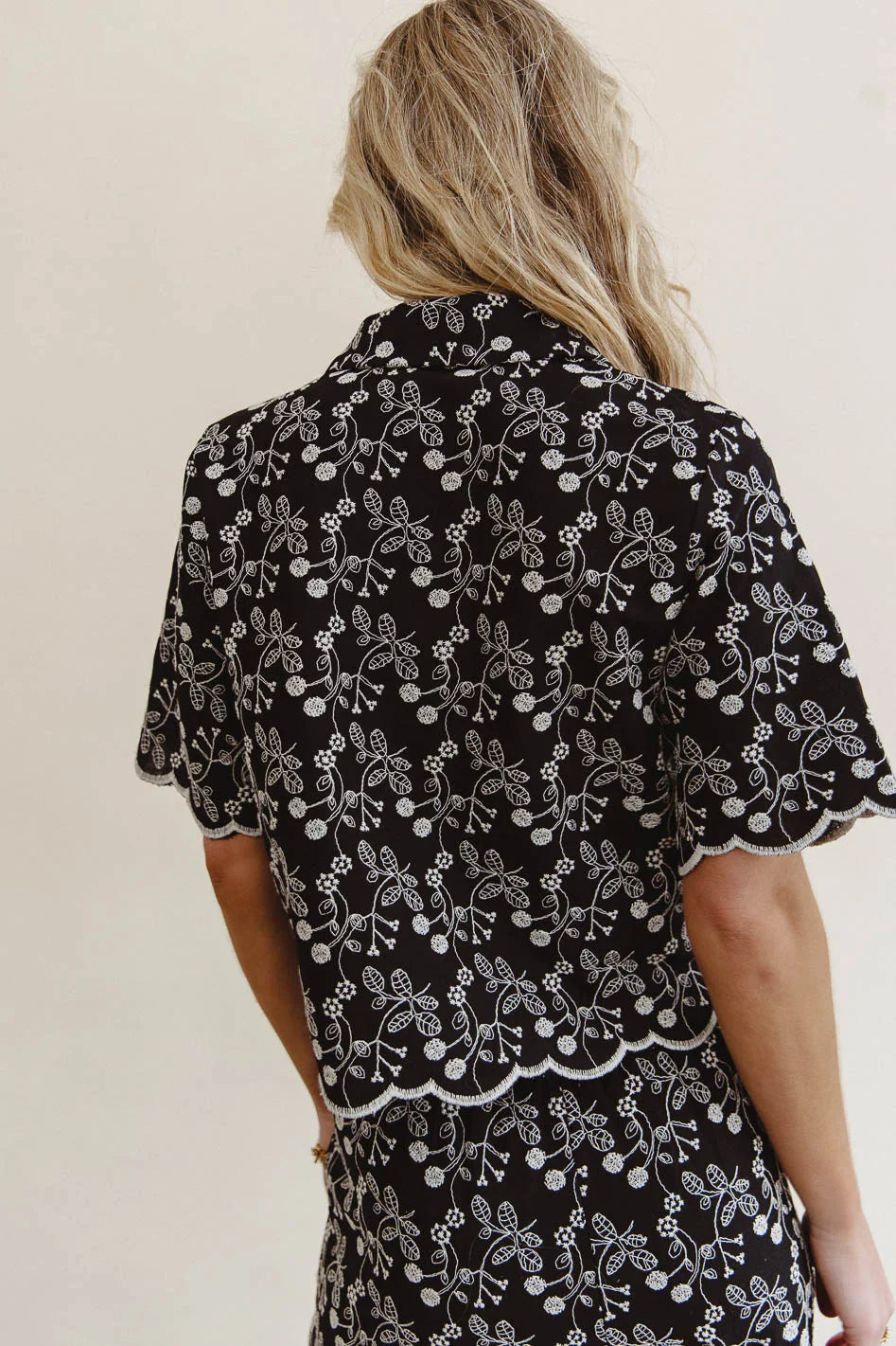 Perrie Floral Button Up in Black FINAL SALE