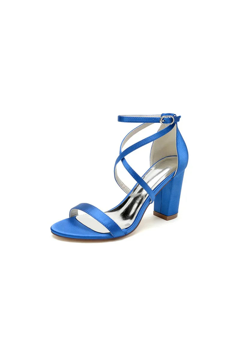 Simple Open Toe Cross Strap High Heels
