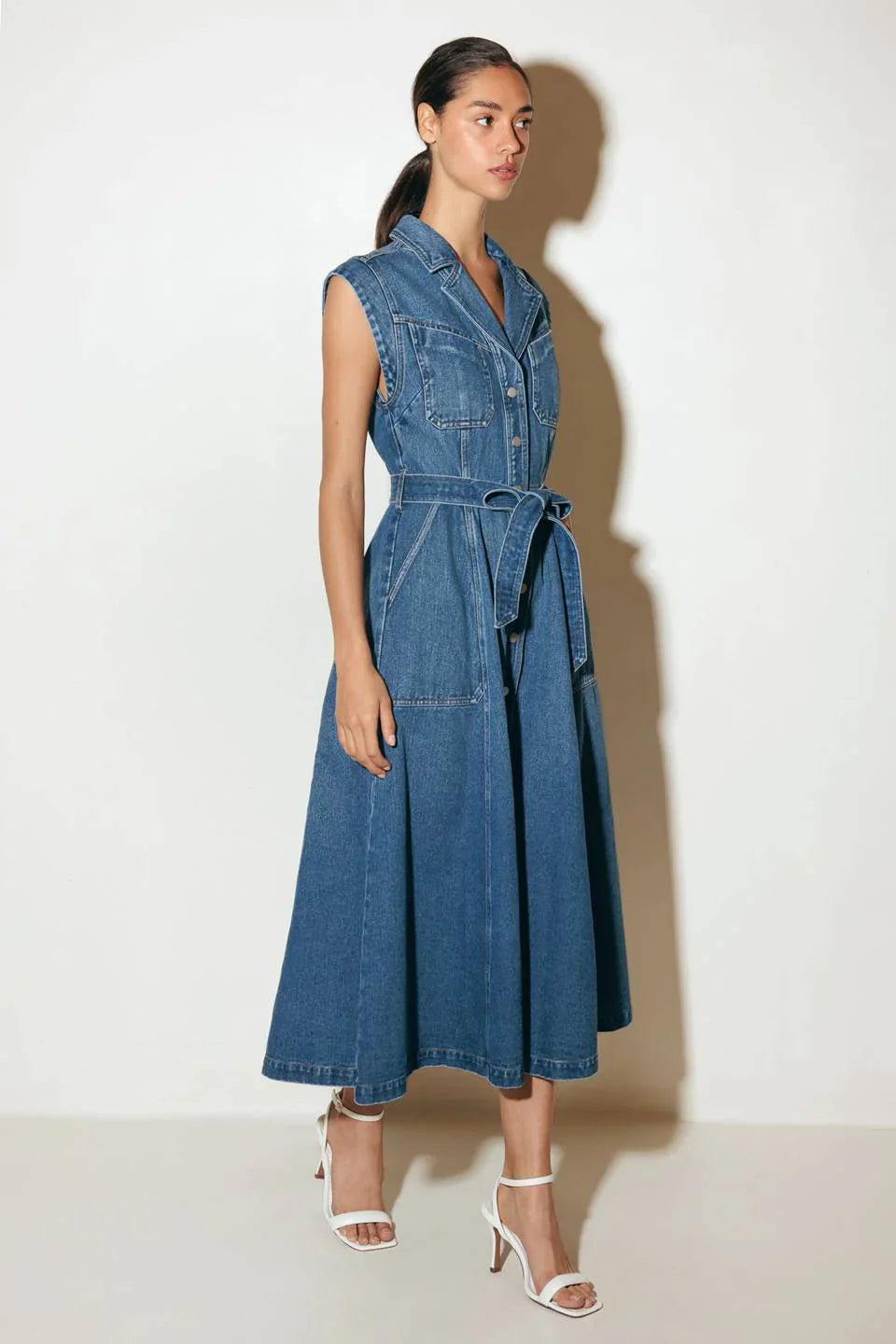 Ellery Washed Denim Midi Shirt Dress FINAL SALE